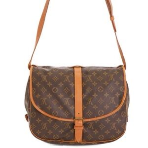 Louis Vuitton Saumur Monogram Crossbody Messenger Bag Vintage Authentic